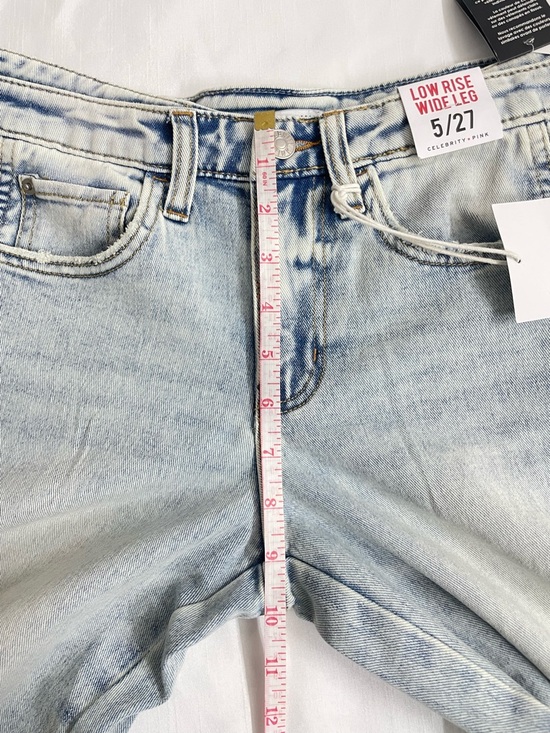 Celebrity Pink Women's Low Rise Double Waistband Wide Leg Jeans Size 5/27 - Picture 9 of 15